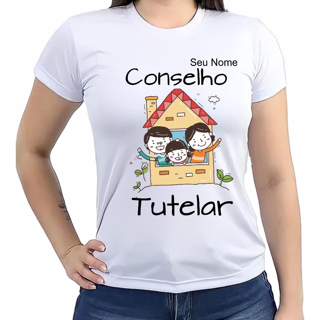 Camiseta Feminina Conselho Tutelar Uniforme Nome CT04