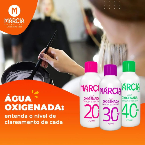 Água Oxigenada MÁRCIA 70ml - 20/ 30 e 40 Volumes Agua Oxigenada Márcia volume 20 30 ou 40, 70ml