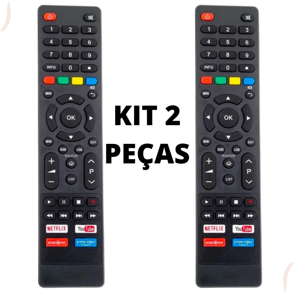 KIT 2 CONTROLE REMOTO PARA TV PHILCO Smart Netlix Youtube Globoplay Prime Video em Oferta na Shopee