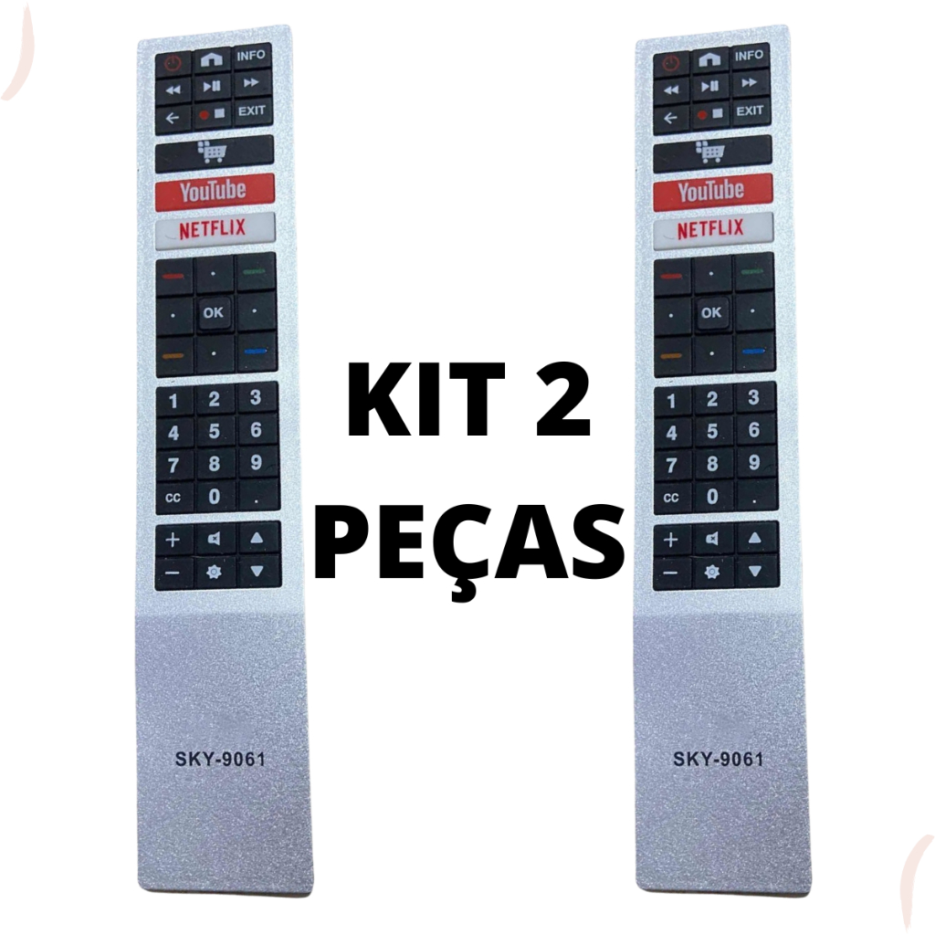 KIT 2 CONTROLE REMOTO PARA TV AOC Led Smart 4k Full Hd Netflix Youtube em Oferta na Shopee