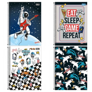 Caderno 10 Matérias Universitário Spice Capa Dura Masculino 160 Fls