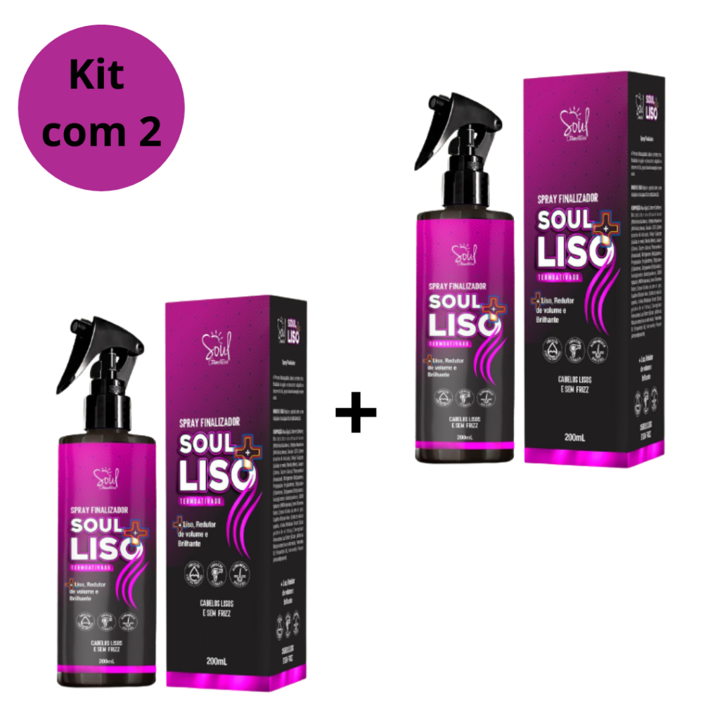 Kit Spray de Cabelo Protetor Termico Soul Cosméticos 200ml