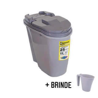 Dispenser Porta Ração e Grãos Pote 25 litros (11 kilos) Promoção Envio Imediato