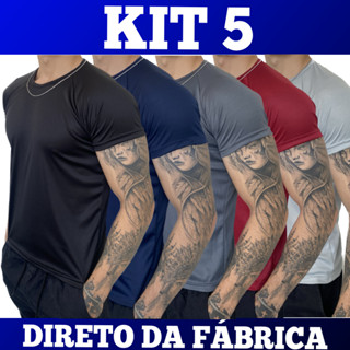 Kit 5 Camisetas Dry Fit Masculina - Casual - Treino - Academia - Esportes - Exercícios - C...