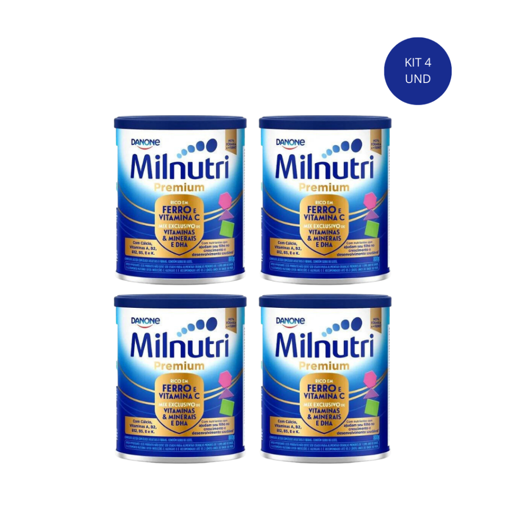 Kit 4 Latas Milnutri Premium 800g - Danone