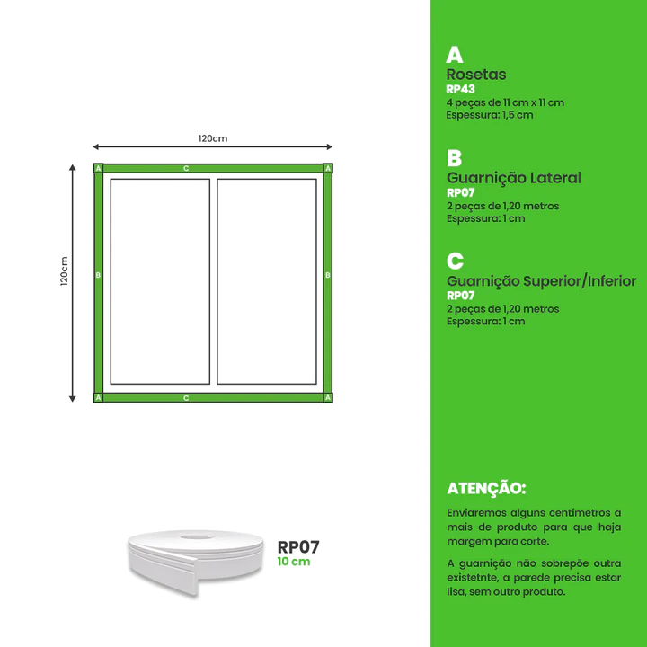 Moldura Para Janela EVA Autocolante Prova Da Água 10cm - RP07 - Home & Living
