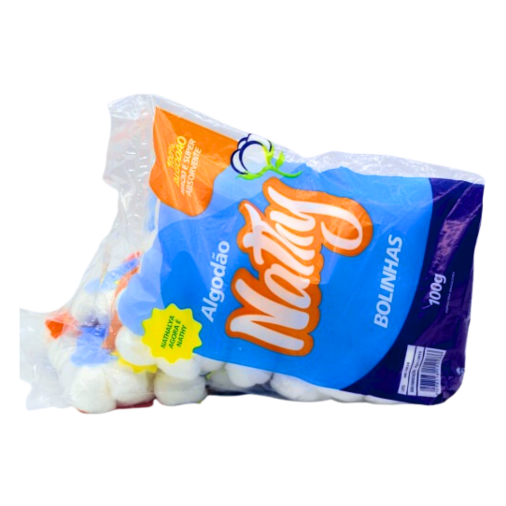 Kit 2 Algodão Hidrófilo Nathy Bola Algodões Bolinha 100g