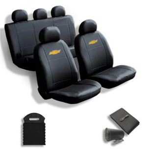 Capas Banco Carro Couro Chevrolet + Capa De Volante Celta Corsa Prisma Onix Vectra Sonic Ágile Meriva Cobalt Astra