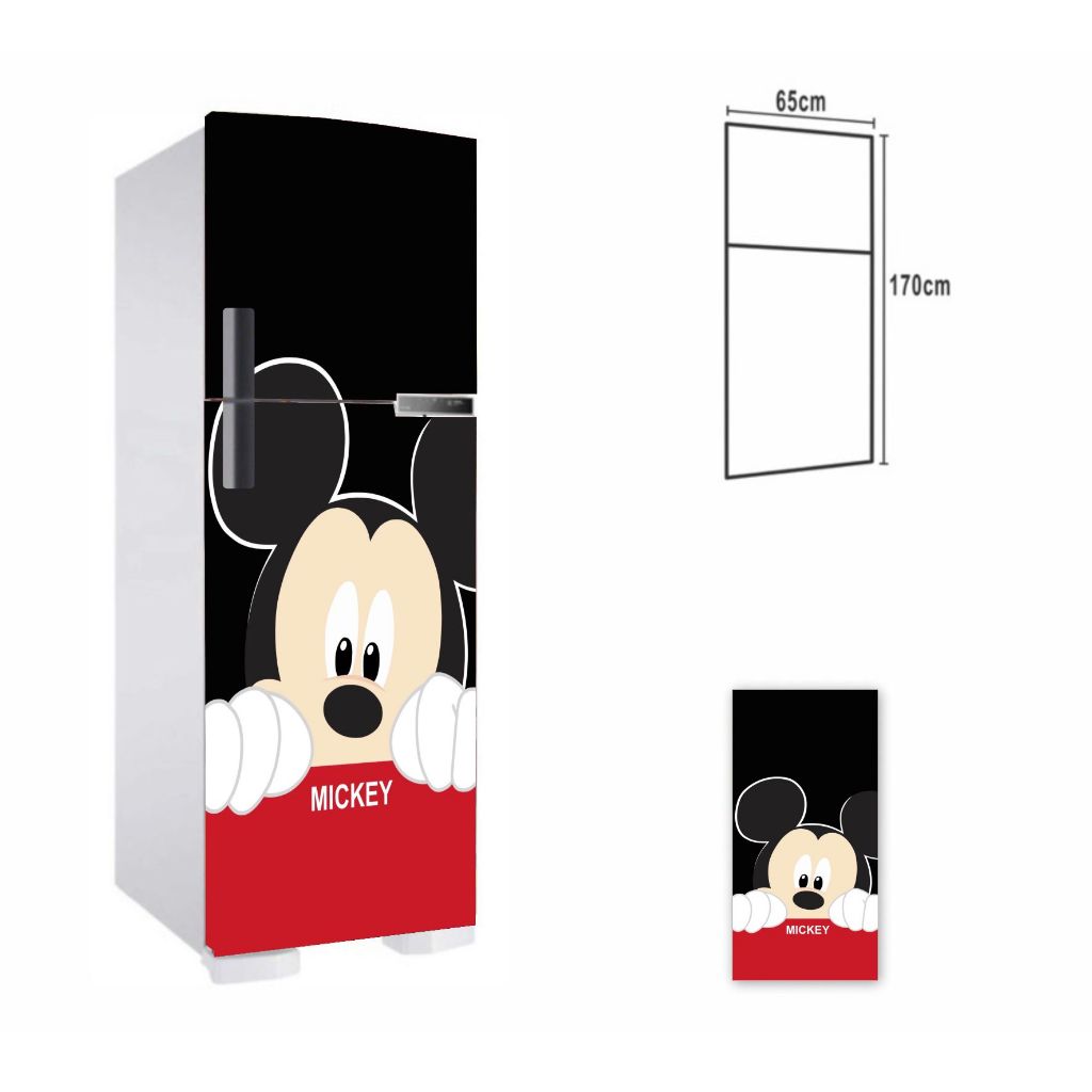 Adesivo para geladeira freezer auto colante mickey mouse minnie envelopamento