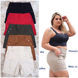 kit com 4 bermudas feminino Plus size bengaline 42 ao 52