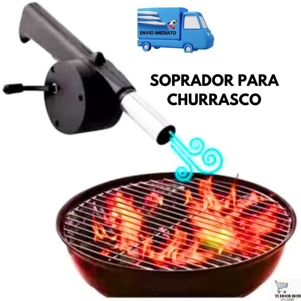 Soprador Manual de Churrasqueira Acendedor Carvão