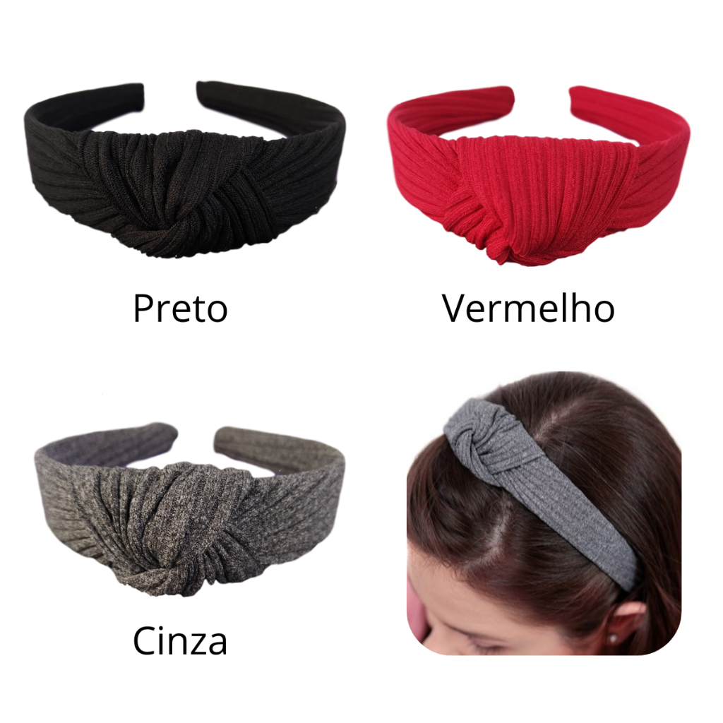 Kit 3 / 5 Tiaras Elastano Canelado Combo Tiaras Elastano em Oferta na Shopee