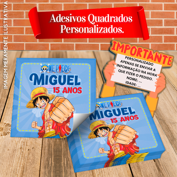 Rótulos Adesivos Quadrados Personalizados One Piece