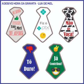 100 Adesivos Hora Da Gravata Lua de Mel - Casamento | Gravatinhas