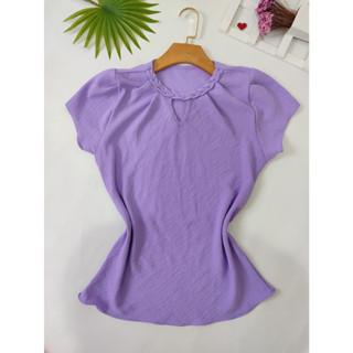 YWX MODAS blusa feminina de duna com gola trancado manga bufante b-4