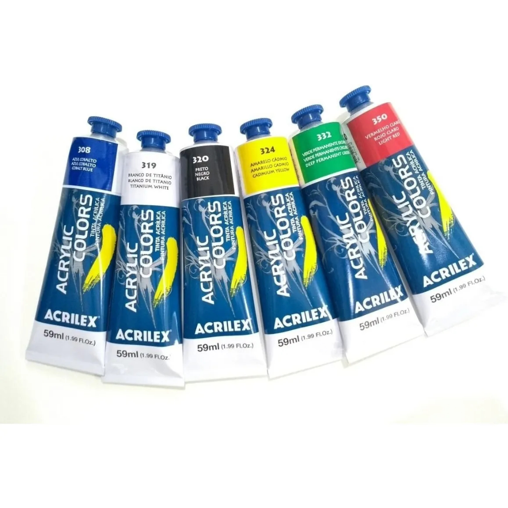 Kit de Tinta Acrilica Para Tela Acrilex 59ml - Cores e quantidades a sua escolha