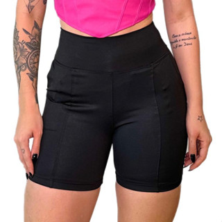 BERMUDA LEGGING MEIA COXA CINTURA ALTA COM BOLSO FACA NAS LATERAIS M AO G4