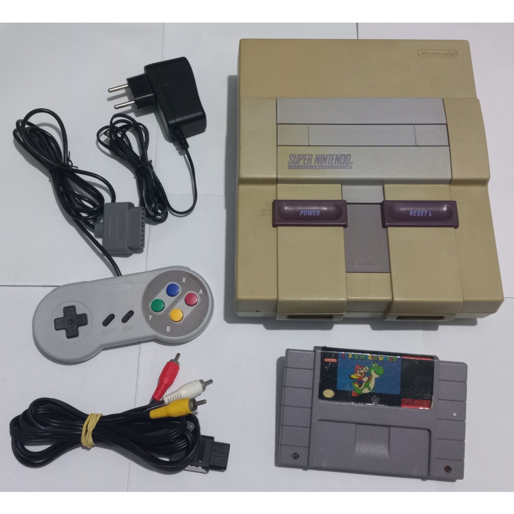 SUPER NINTENDO + JOGO SUPER MARIO WORLD
