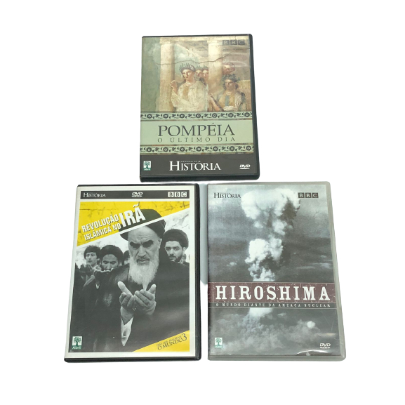 03 Dvds Hiroshima Revolução Islâmica No Ira E Pompéia