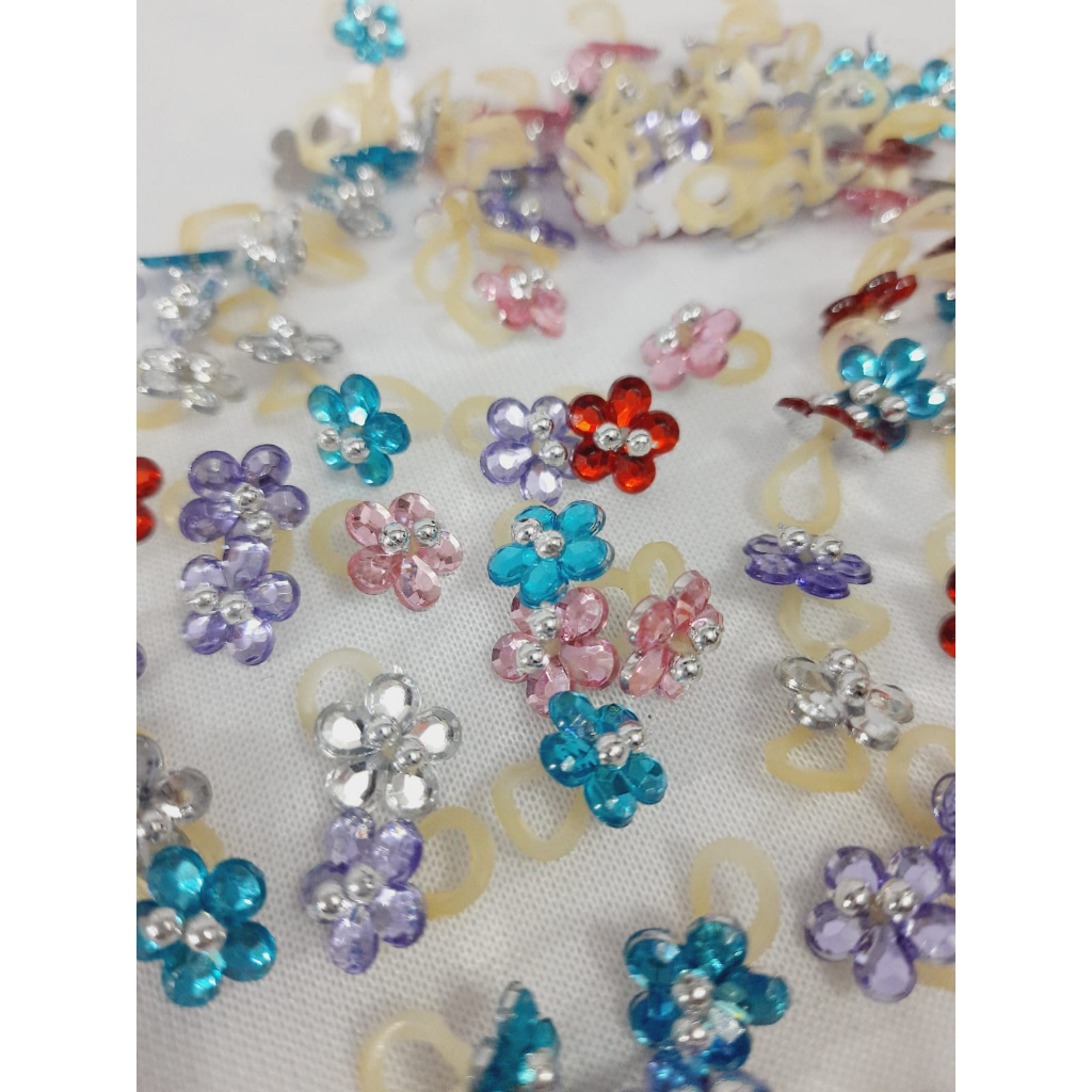 100 Laços Pet Shop Florzinhas Lacinhos Elásticos Penteado