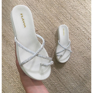 Sandália Feminina Papete Birken Strass Rasteirinha Feminina Conforto