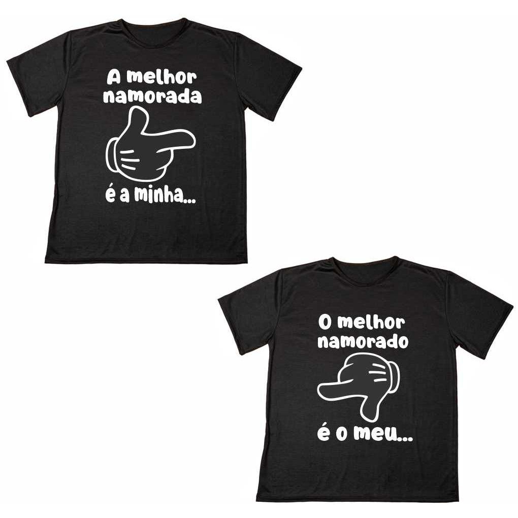KIT 2X1 Camisa Blusa Personalizada Namorados Casais A Melhor Namorada Do MUndo Melhor Namorado Do Mundo  Estampada Ótimo Acabamento E Durabilidade Anti-pilling 100% Poliéster PROMOÇÃO