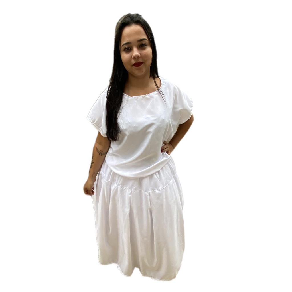 Roupa Raçao Umbanda Saia\bata Candomble Tactel