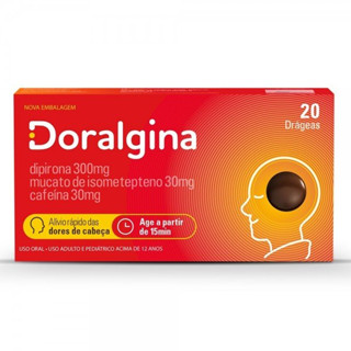 Dipirona+Isometepteno+Cafeína - Doralgina 20 Drágeas