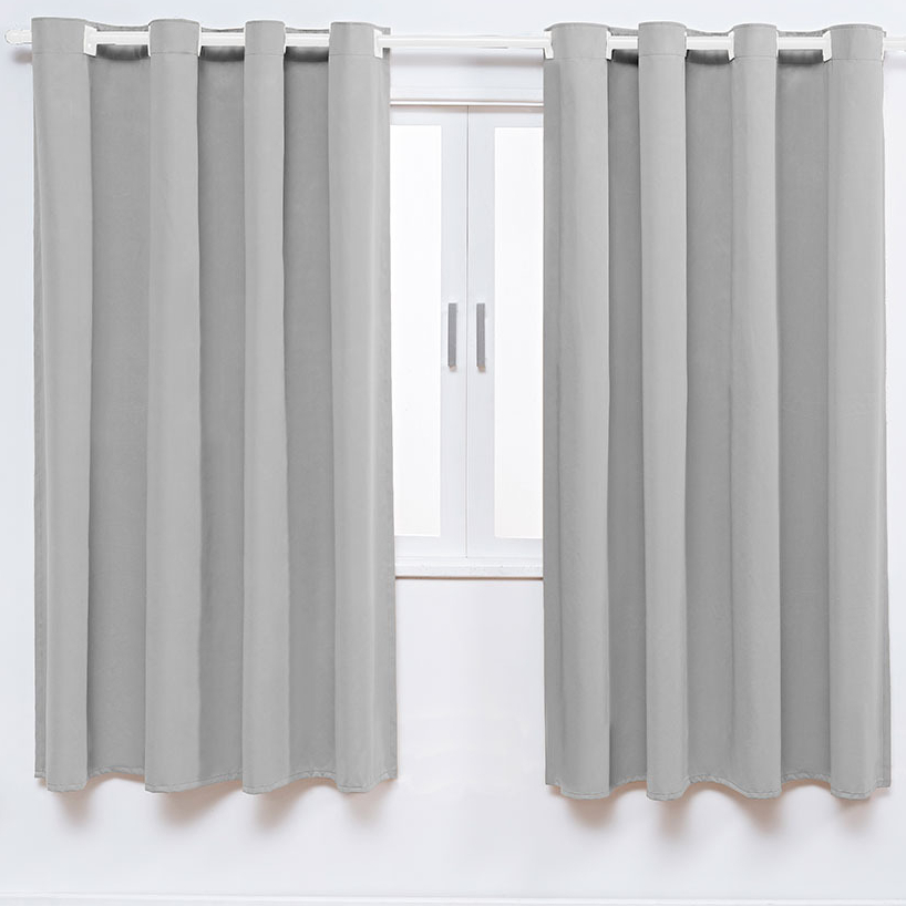 Cortina Infantil Cinza Para Quarto Bebê 2,00x1,70 Ilhos Enxoval Menina Menino Imperial Chuva de Amor