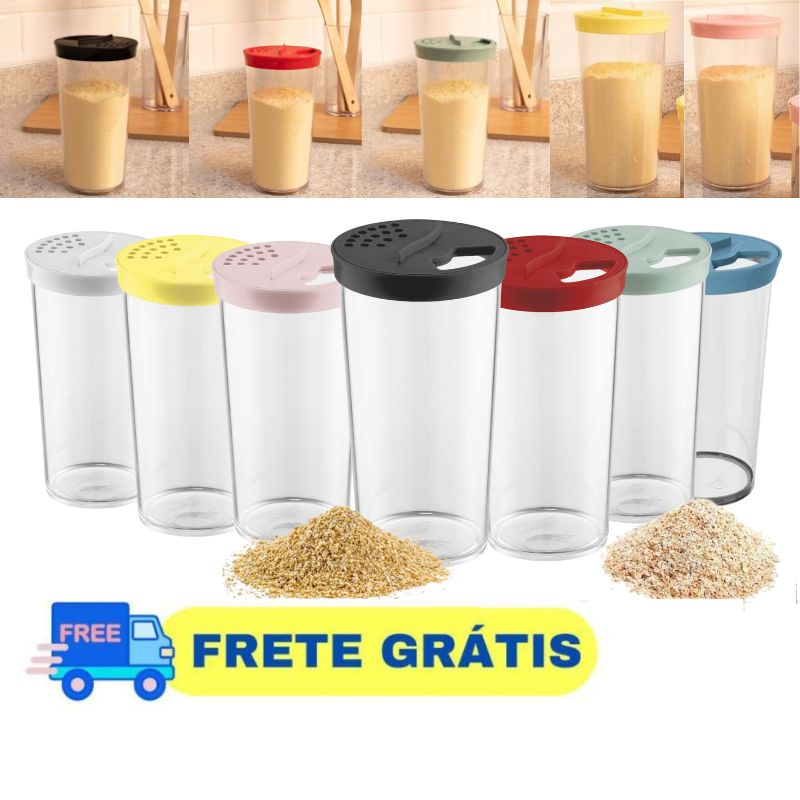 Kit 4 Farinheiros Premium UZ 500grs Porta Farinha Pote Porta Mantimento Porta Condimento Envio Full