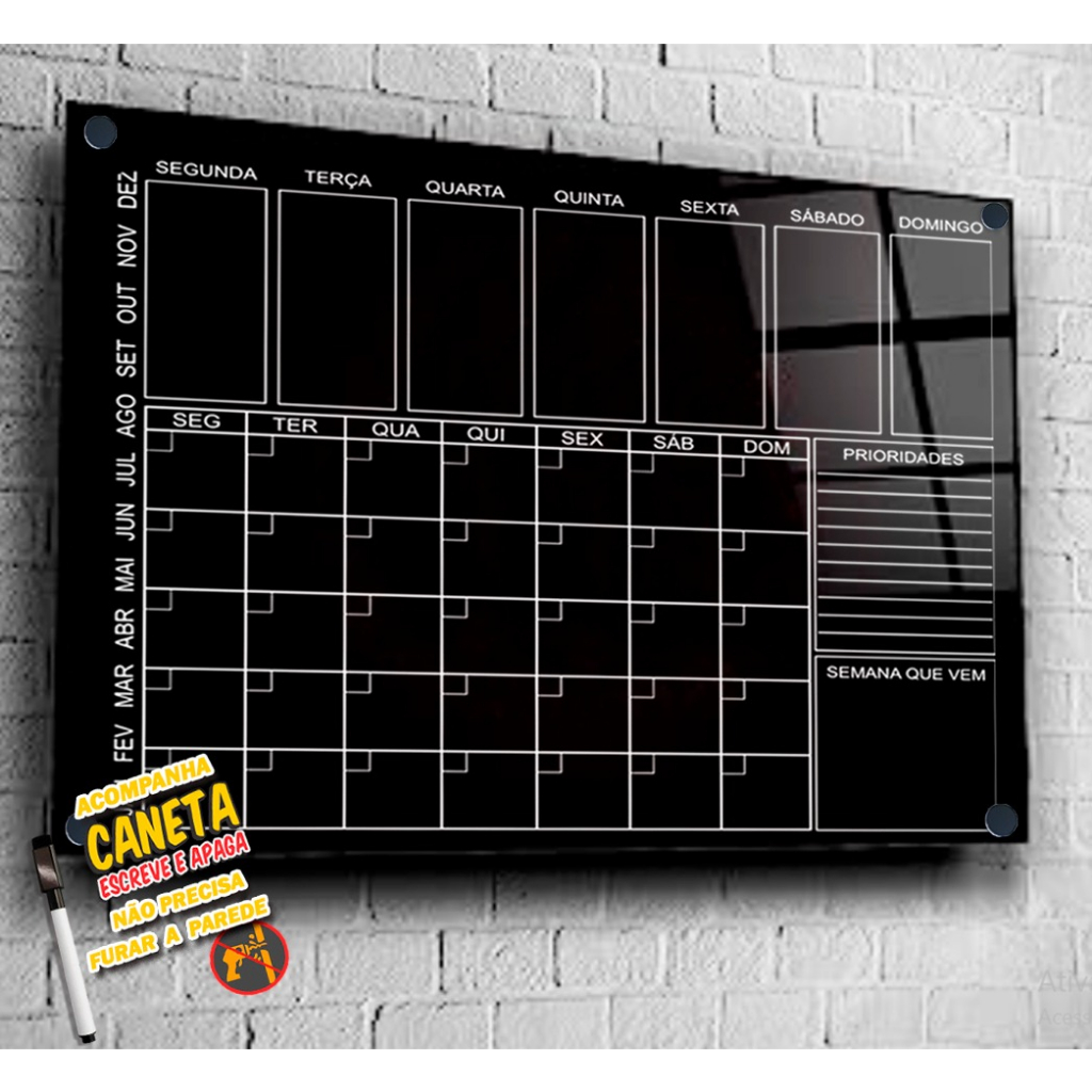 Acrílico Plano Semanal de Impressão Plano Semanal de Estudo Parede Plano Semanal Itinerário Apagável Quadro Preto Itinerário Calendário Semanal de Dois em Uma Mesa Plano Semanal de Estudo Quadro de Notas Apagável Quadro de Notas Transparente