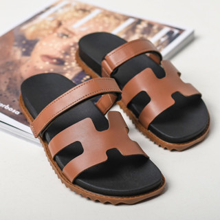 Sandália Feminina Chinelo H Papete Marrom Birken Rasteirinha Lançamento Blogueira