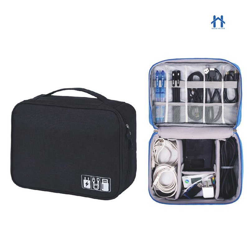 Bolsa Necessaire Organizadora Acessórios e Eletrônicos Para Viagem Em Alto Qualidade BS009 em Oferta na Shopee