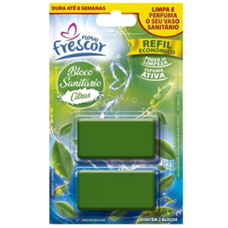 Refil Bloco Sanitário Citrus Banheiro Novo Frescor 2 Unidades Na Embalagem