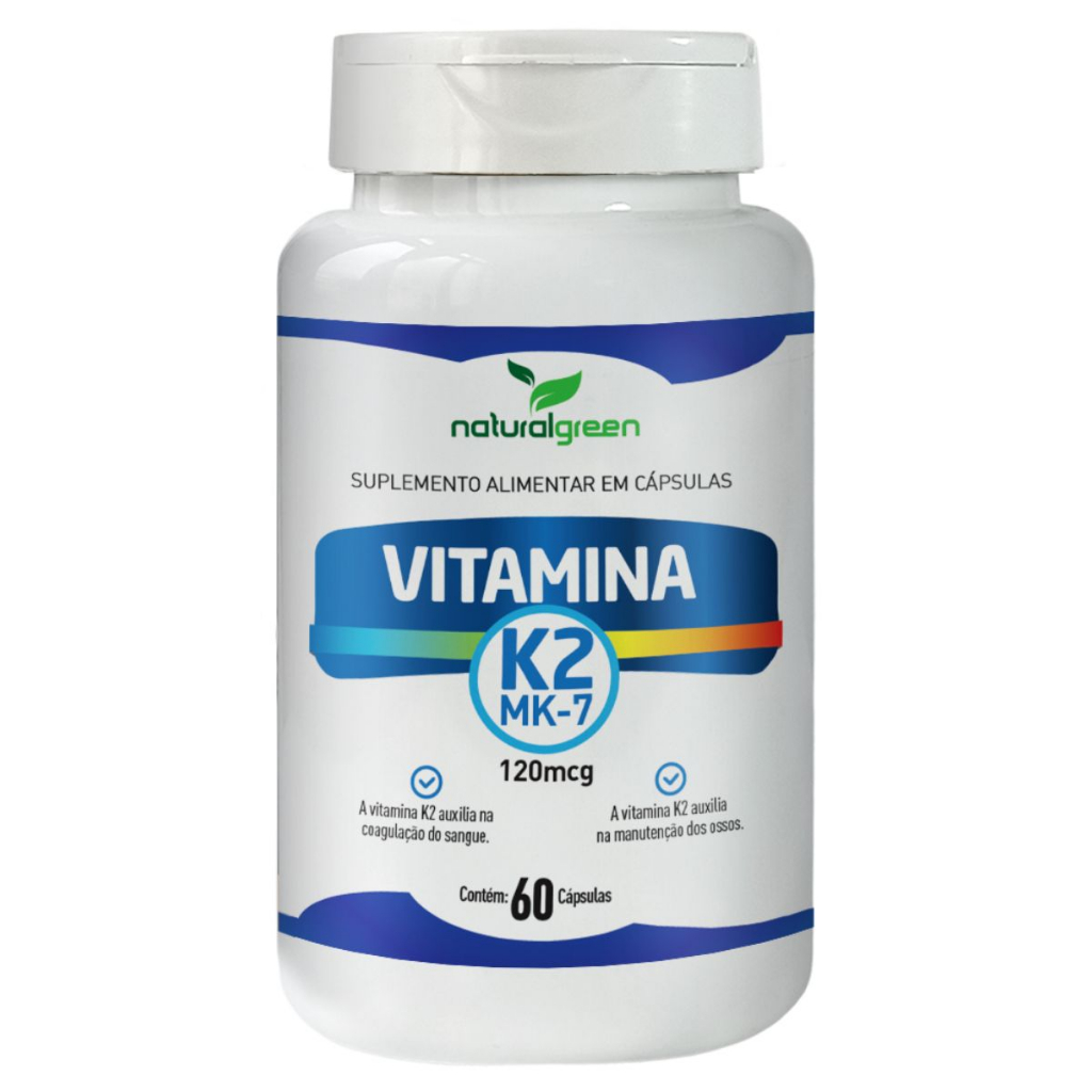Vitamina K2 120 mcg Natural Green 60 Cápsulas de 500mg