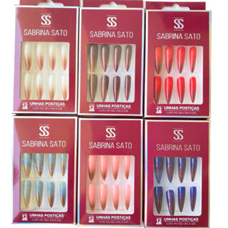 Postiça Unha Artificial Stiletto Sabrina Sato 12 Peças  Cartela Adesiva