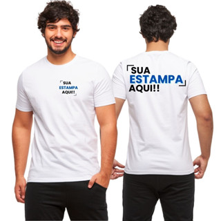Camiseta Tradicional P ao G6 Estampa Personalizada (Frente Pequeno/Costas) Masculina C4efc-C4plusefc