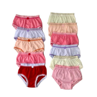 Kit 10 Calcinhas Menina Infantil Lisa Com Florzinha em Algodão
