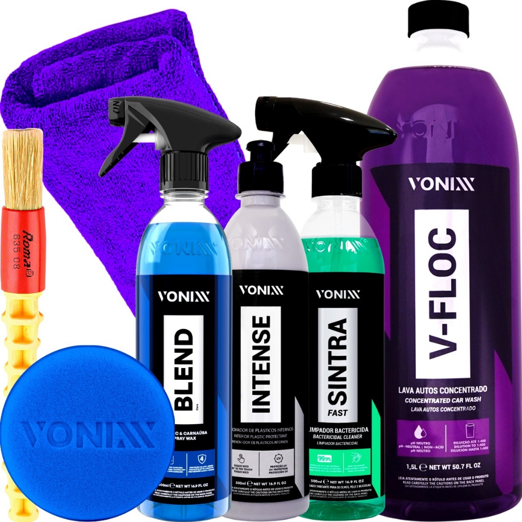 Kit Lavagem Automotiva V-Floc Intense Sintra Fast Cera Blend Spray Vonixx em Oferta na Shopee