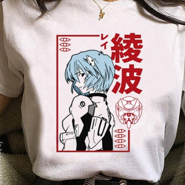 Camiseta Roupa Anime Evangelion Feminina Masculina T Shirt Camisa Casual Poliéster Dry Fit