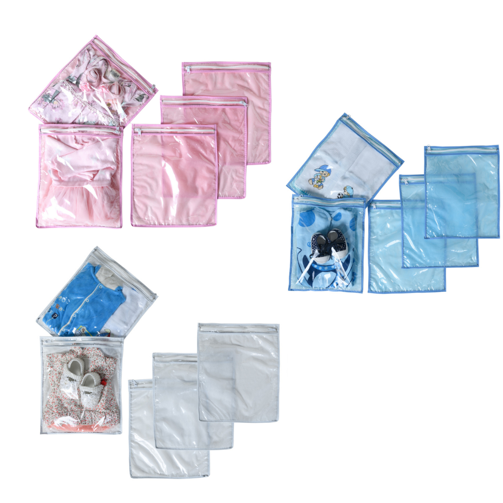 Kit 6 Saquinho  Maternidade Bebê Organizador Mala Escola Creche