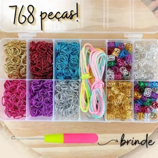 Acessórios Enfeites Kit Trancista Maleta Anéis Argolinhas para Trança Nagô Box Braids Dreads Cabelo Twist Jóias Fio de Cetim Rabo de Rato Pingentes em Oferta na Shopee