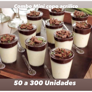 Combo Mini Copos 10 ml Acrílico Transparente, Para Festa Doces e Brigadeiro mousse// em Oferta na Shopee