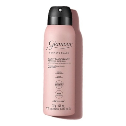Desodorante Antitranspirante Aerossol Glamour Secrets Black 75g