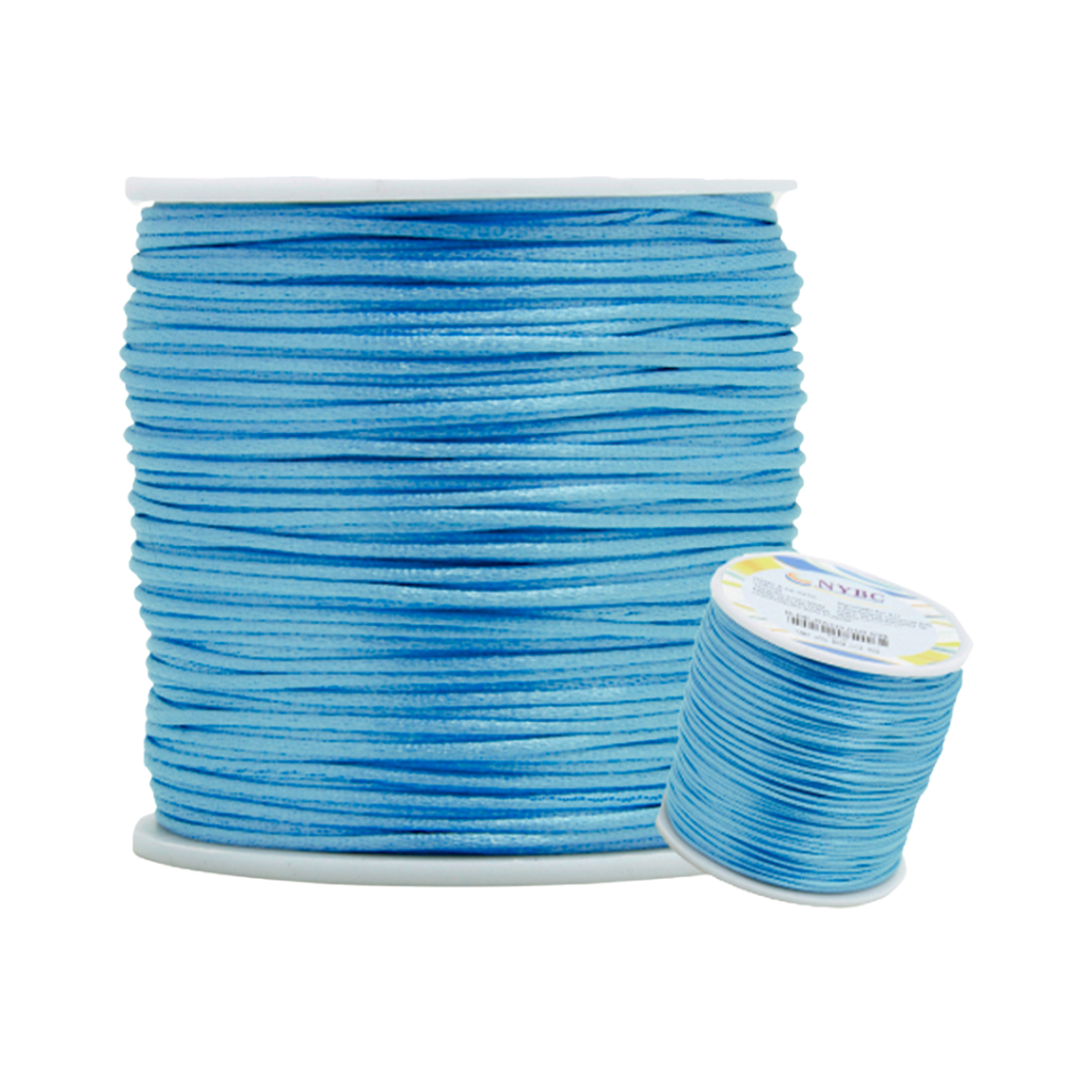 Fio De Seda Azul Turquesa - Cordão Rabo De Rato 1mm - Com 100 Metros - MGX