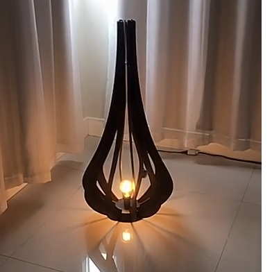 Luminária de Chão Madeira IBIZA Abajur de Piso Decoração Casa Quarto Sala