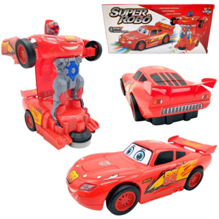 Carrinho Mcqueen Robô Transformers Com Luz Som Bate Volta
