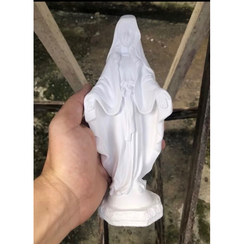 kit Graça Aparecida Grávida e Santo Antônio 20cm gesso cru