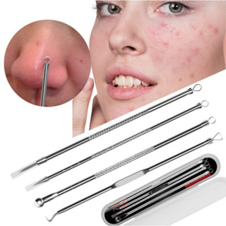 Kit 4 Extrator Cureta Tira Acne Cravos E Espinha Limpeza