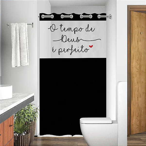 Cortina de Banheiro Box Antimofo Com Visor Transparente 100% PVC
